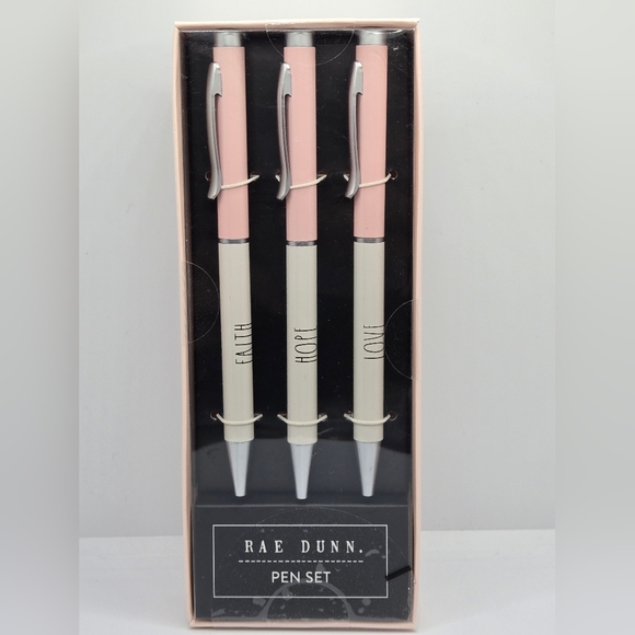 RAE DUNN Set Of 3 Ballpoint Pens ~ FAITH HOPE LOVE! - Picture 2 of 4